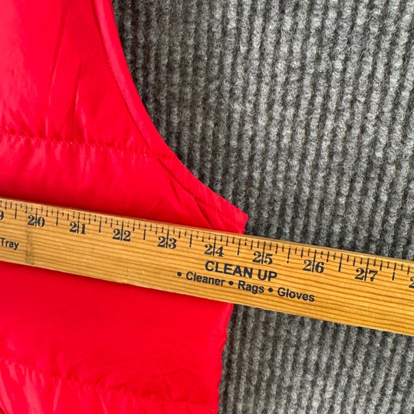 Lands' End Womens L Red Puffer Vest Goose Down Feather Fill Gorpcore Retro - Picture 6 of 8